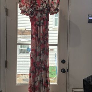 BHLDN Pink Floral Maxi Dress